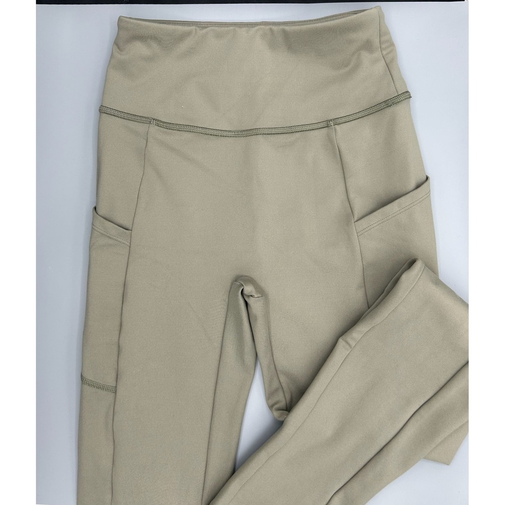 Loungy By Giuliana Womens XS‎ Khaki High Waist Leggings Athletic Pants